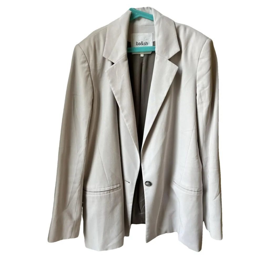 BA&SH Lady Jacket Womens Linen Beige Blazer Size 0 Button Closure Jacket Classic